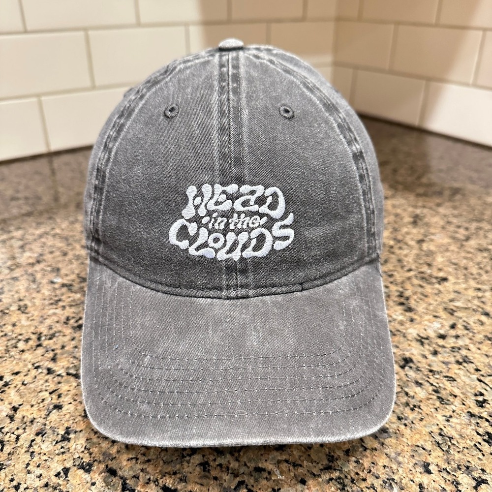 HEAD in the CLOUDS Washed Grey Dad Cap Adjustable OSFM